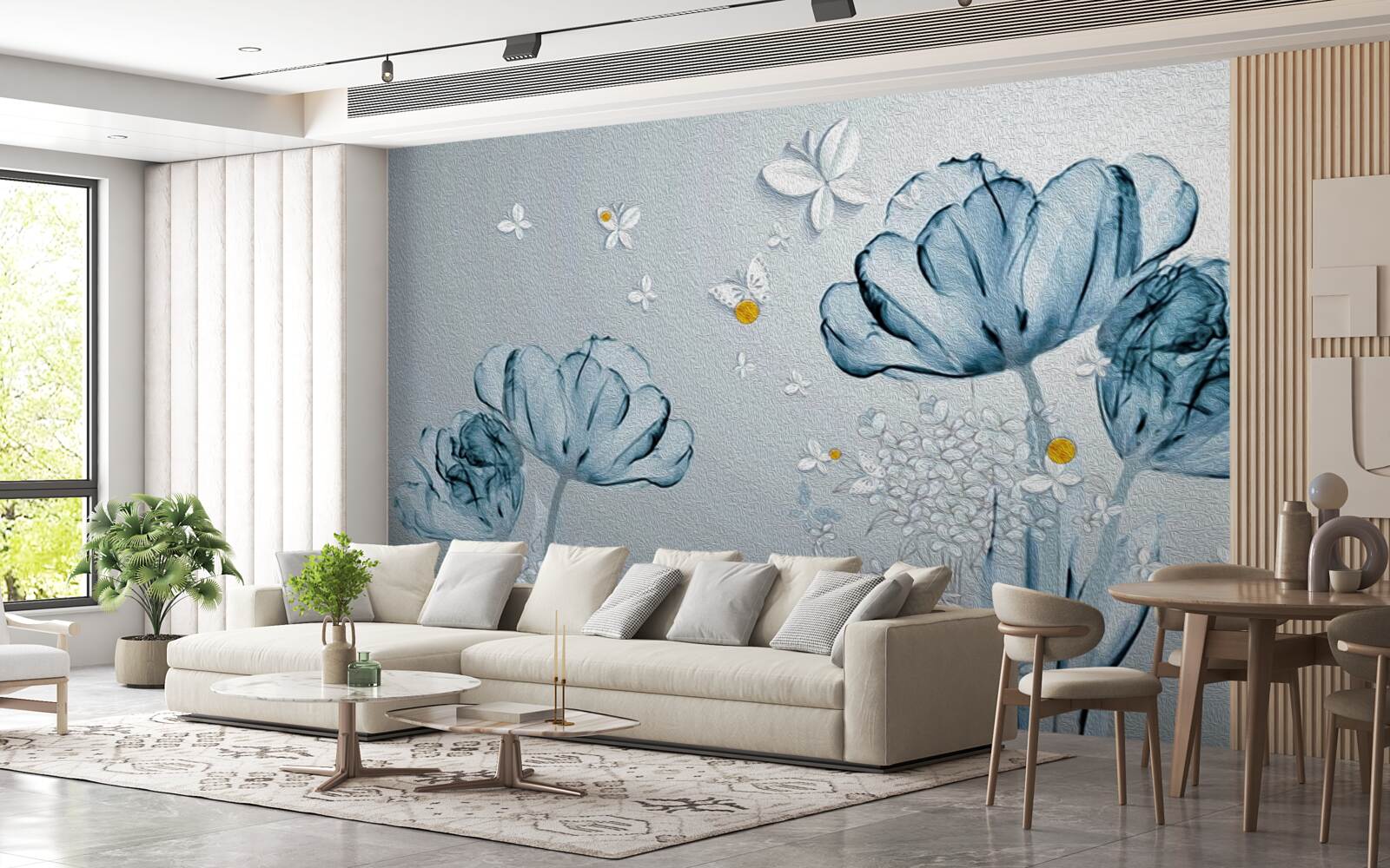 Papier peint Les coquelicots de printemps ont des fleurs transparentes