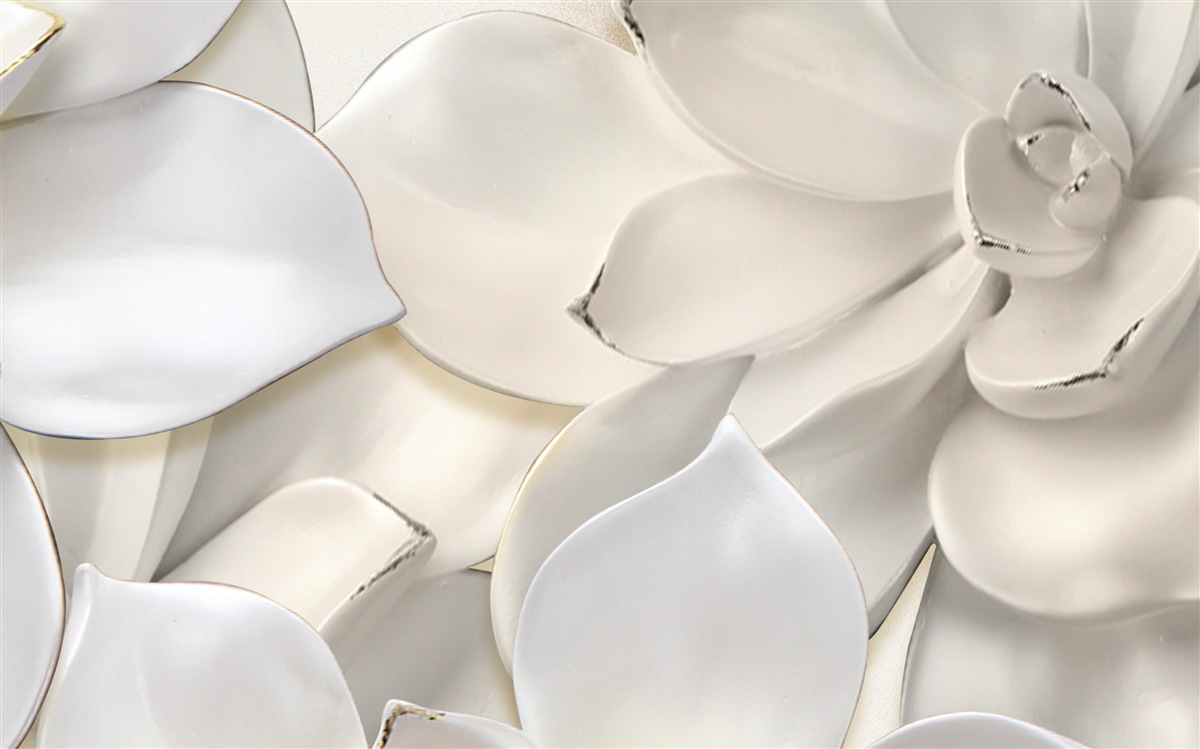 Papier peint des fleurs blanches comme de la porcelaine