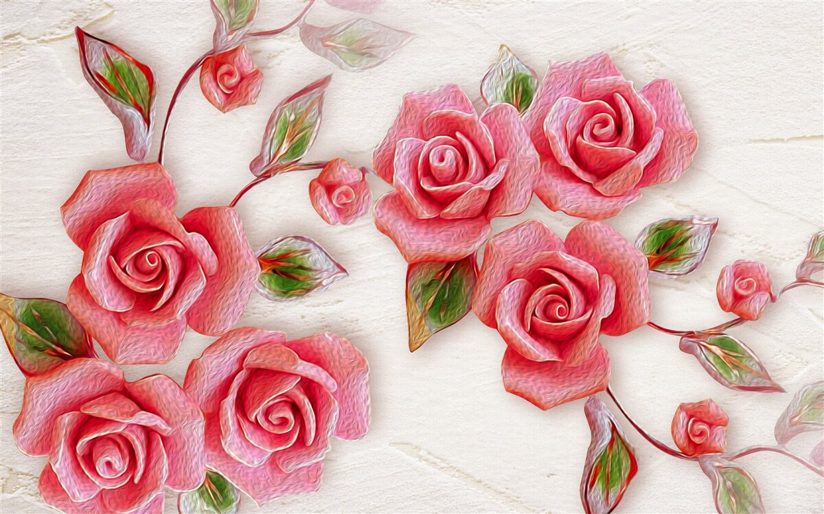 Papier peint une rose thé rose fleurit sur une branche
