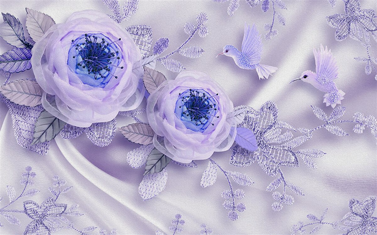 Papier peint des diamants ornent une rose blanche sur un tissu de soie