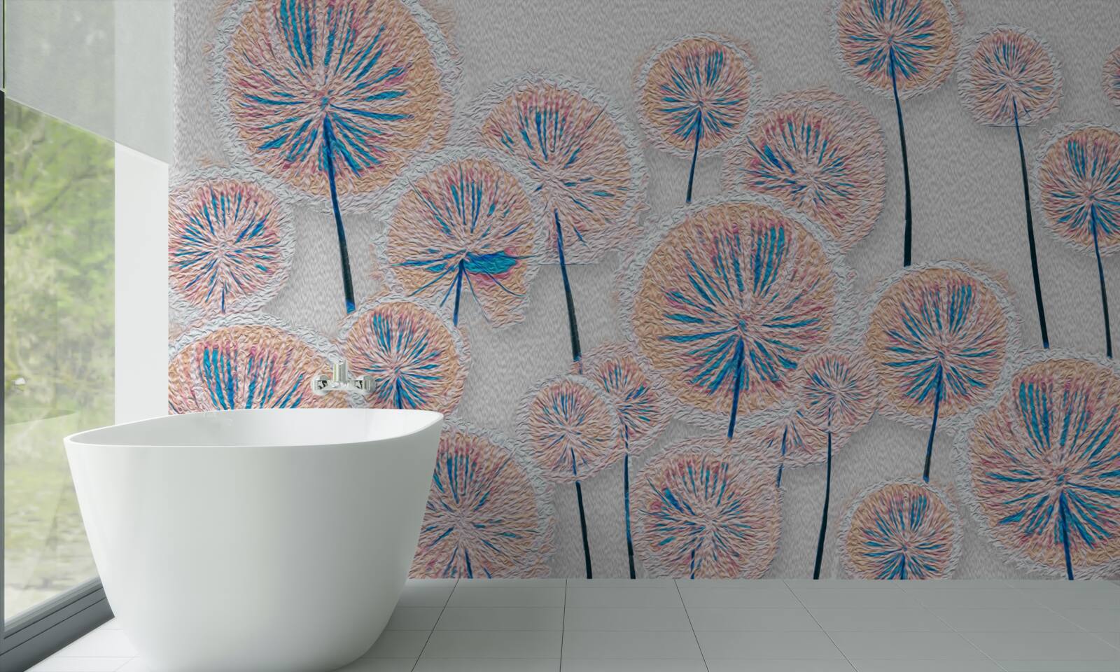 Papier peint pissenlit en pleine floraison