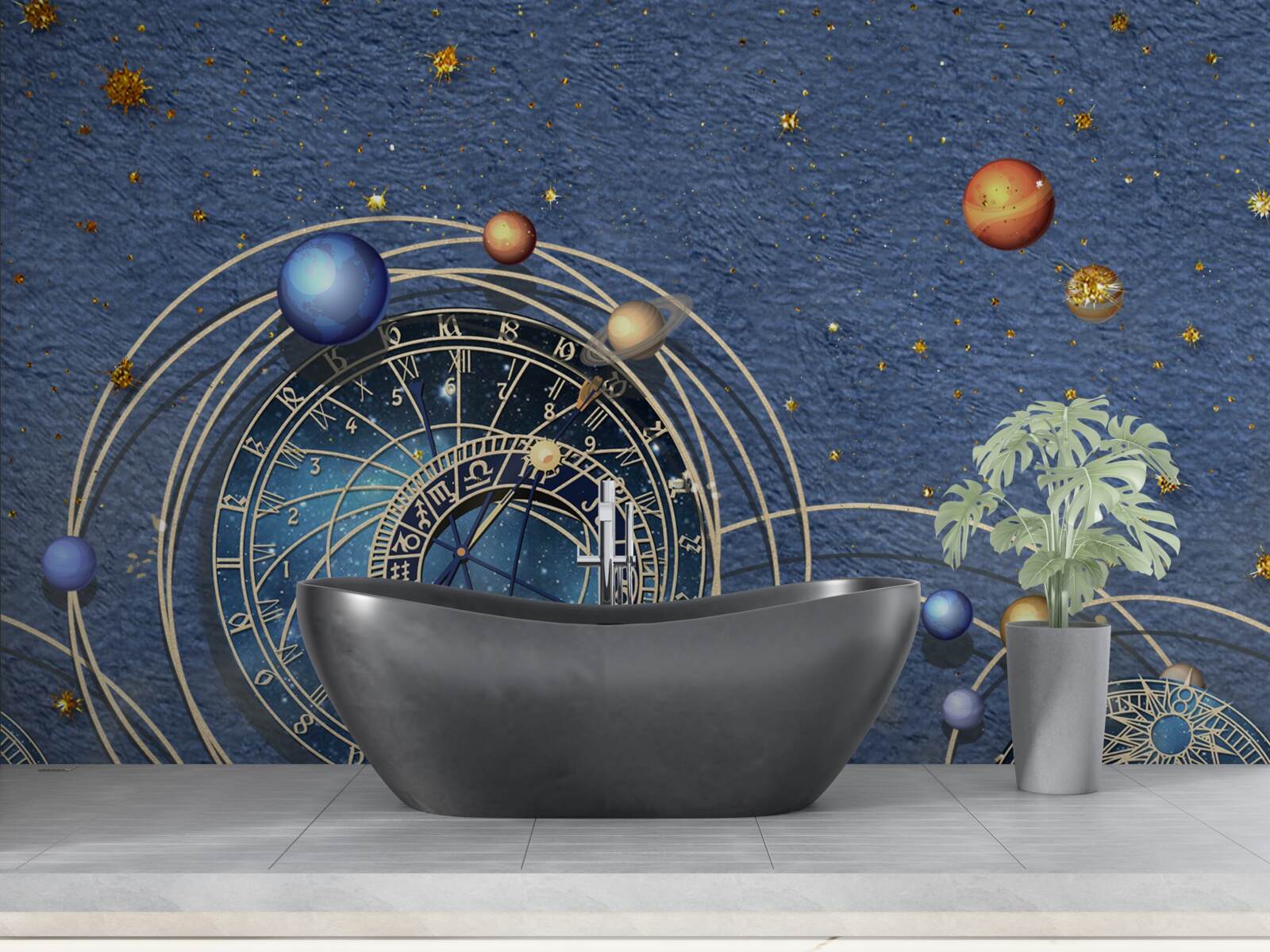 Papier peint le concept de mouvement planétaire au sein de la galaxie