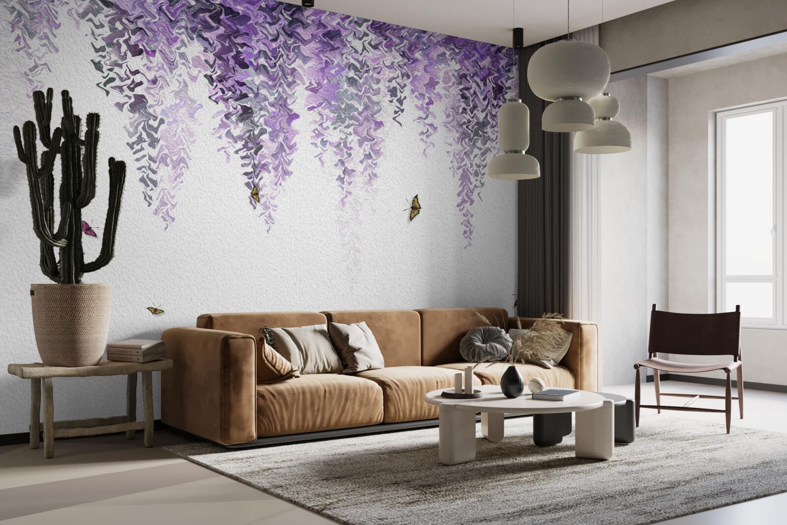 Papier peint reflet de fleurs de lilas dans l'eau