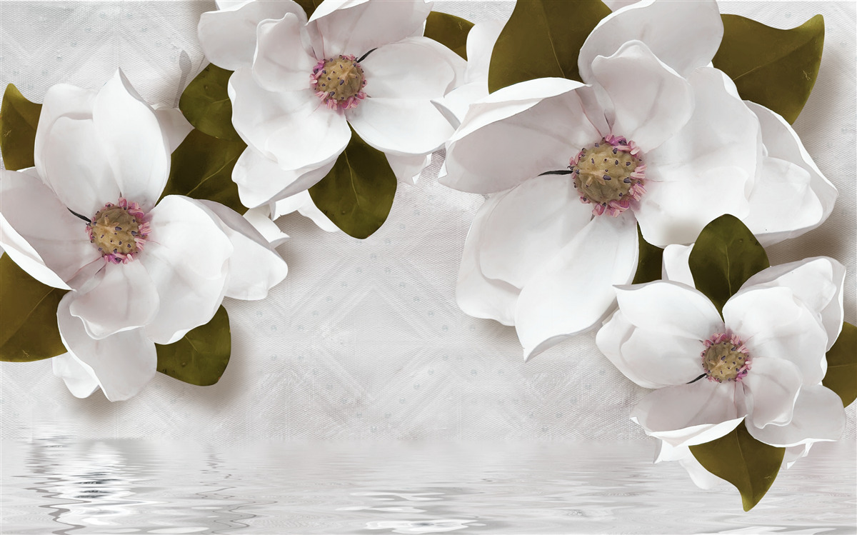 Papier peint jacinthes blanches
